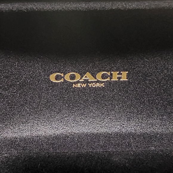 Coach Glasses Case with Cleaning Cloth, Black Leather - Picture 5 of 7